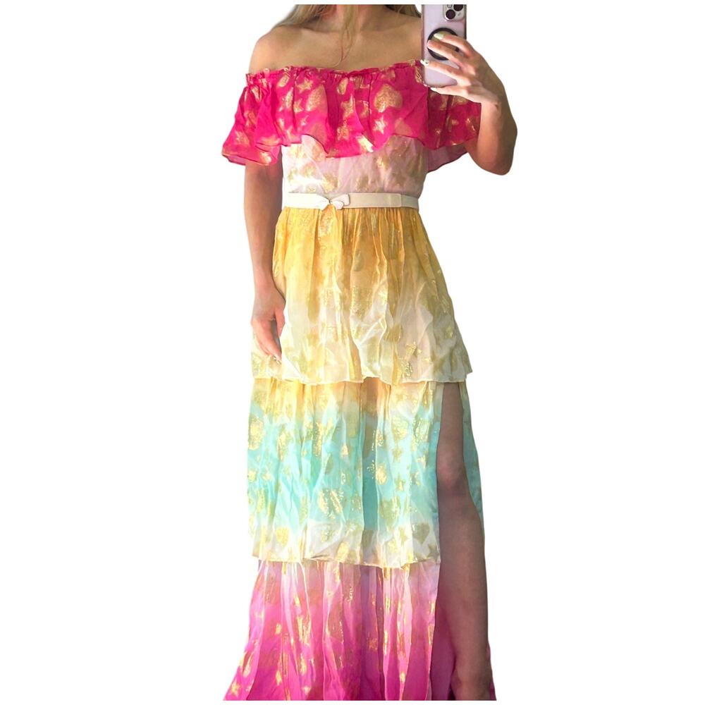 NWT LoveShackFancy Vynne Maxi Dress Surfer Fuschia Light - 0